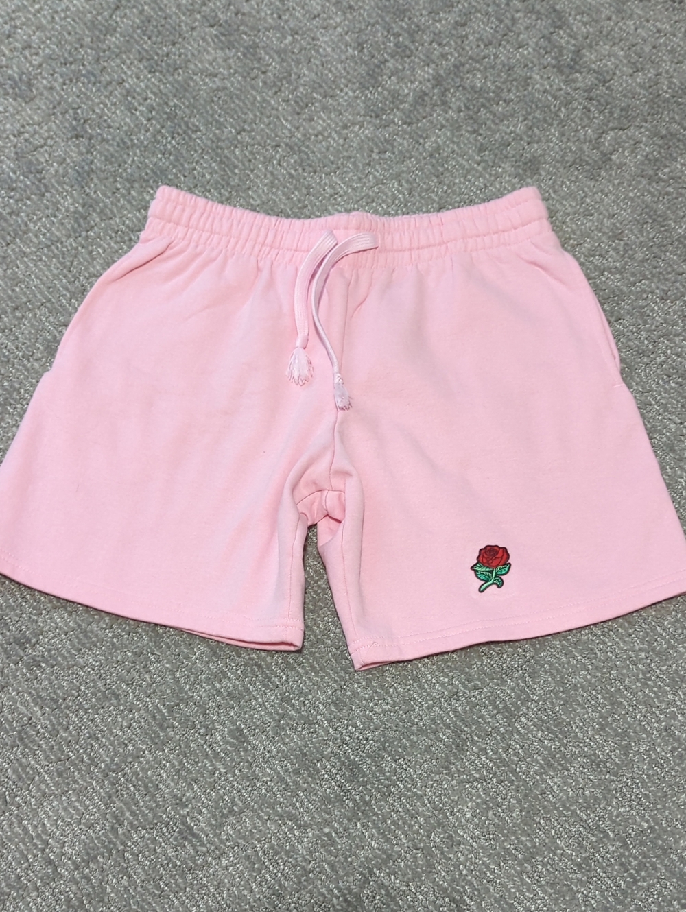 Bowery Supply Co. Drawstring Rose Embroidered Shorts